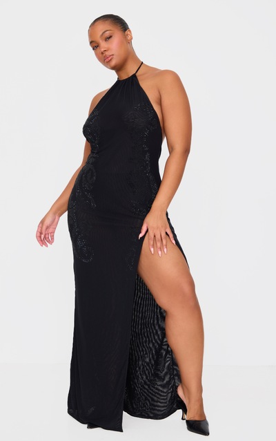Women's Sarada Diamante Mesh Halter Dress main image 1