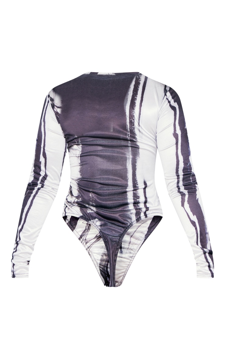 Shape Black Printed Slinky Long Sleeve Bodysuit image 6