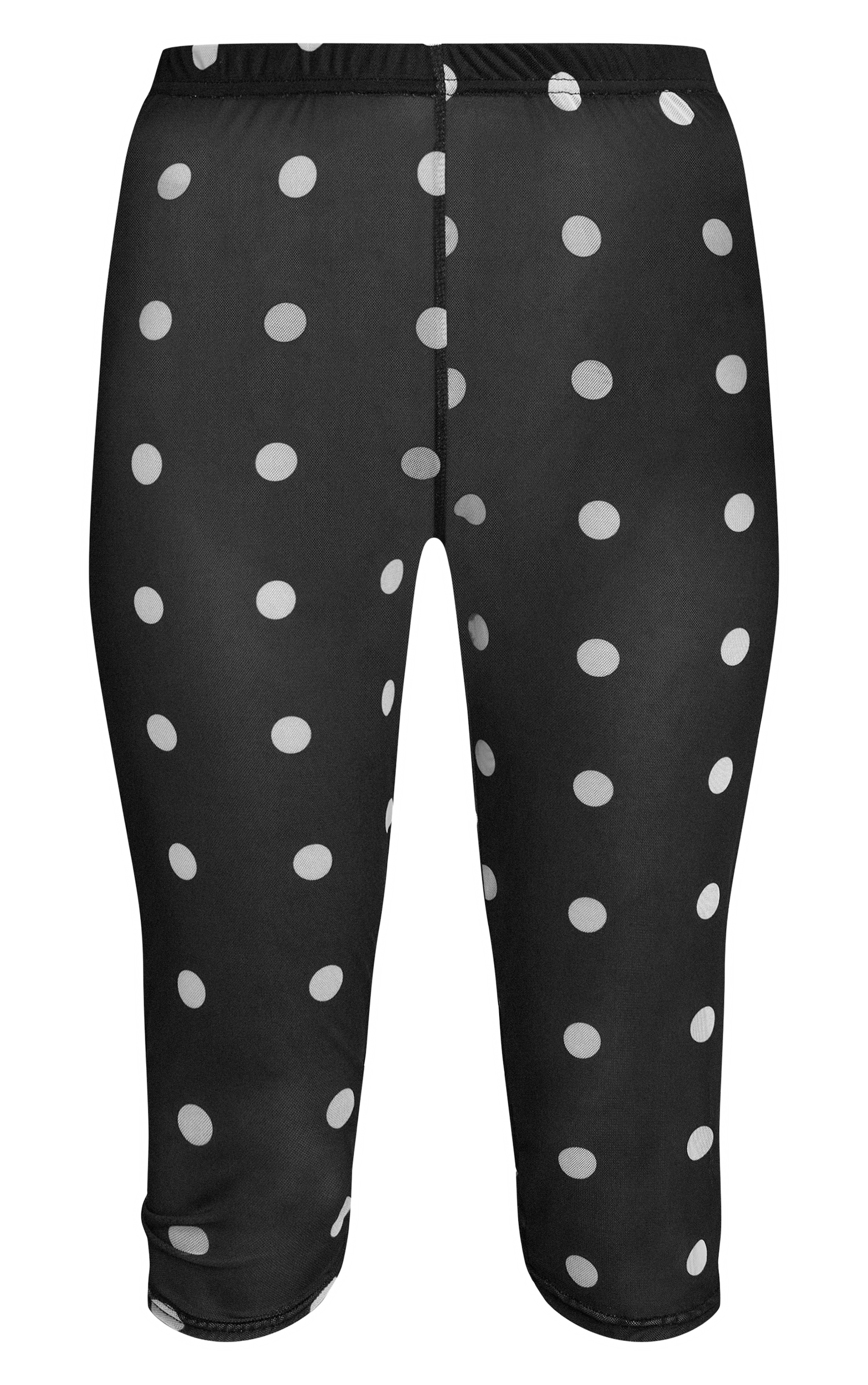 Black Mesh Polka Dot Capri Pants image 5