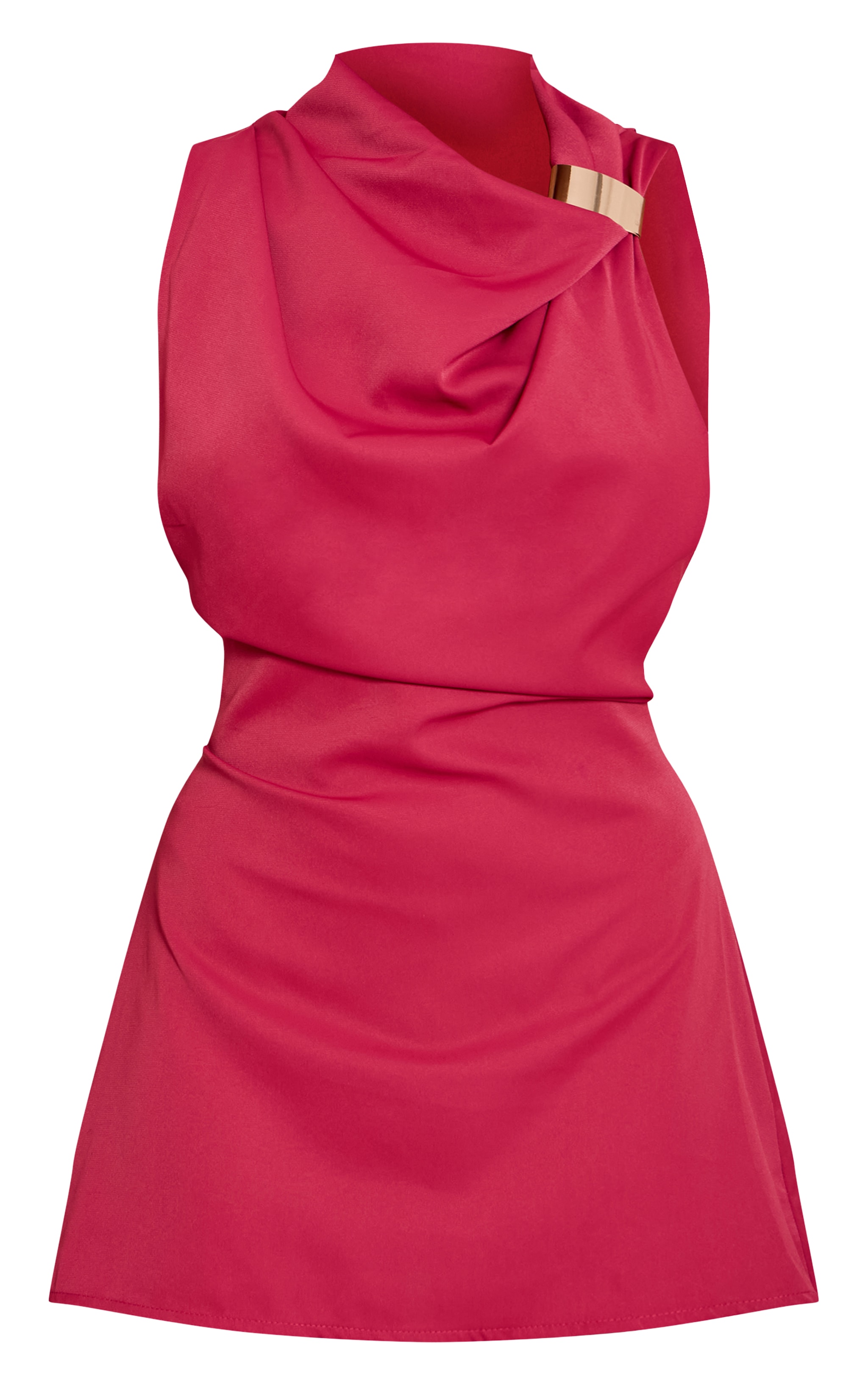 Burgundy Trim Shift Mini Dress image 5