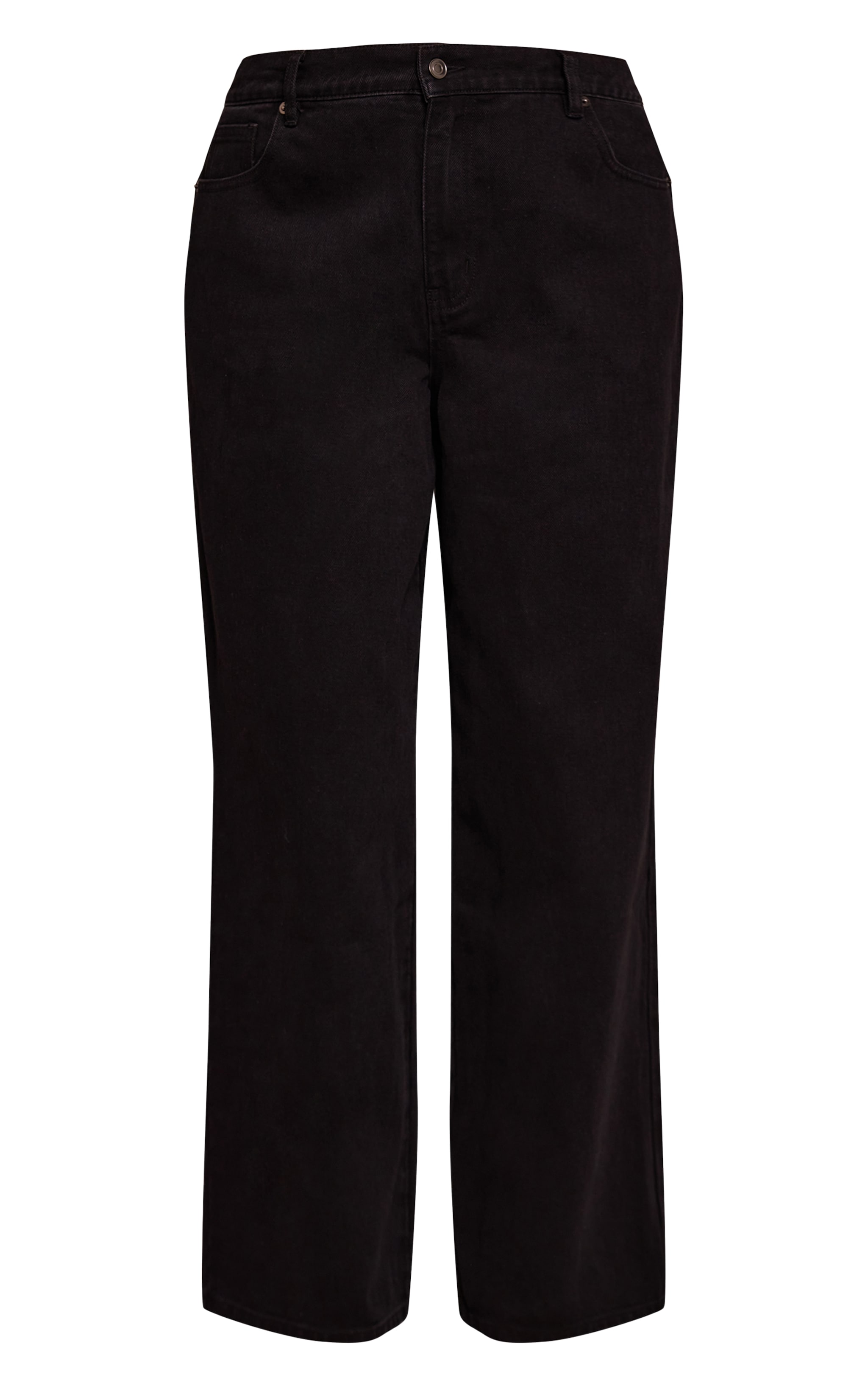 Shape Black Elastic Waistband Denim Straight Leg Jeans image 5