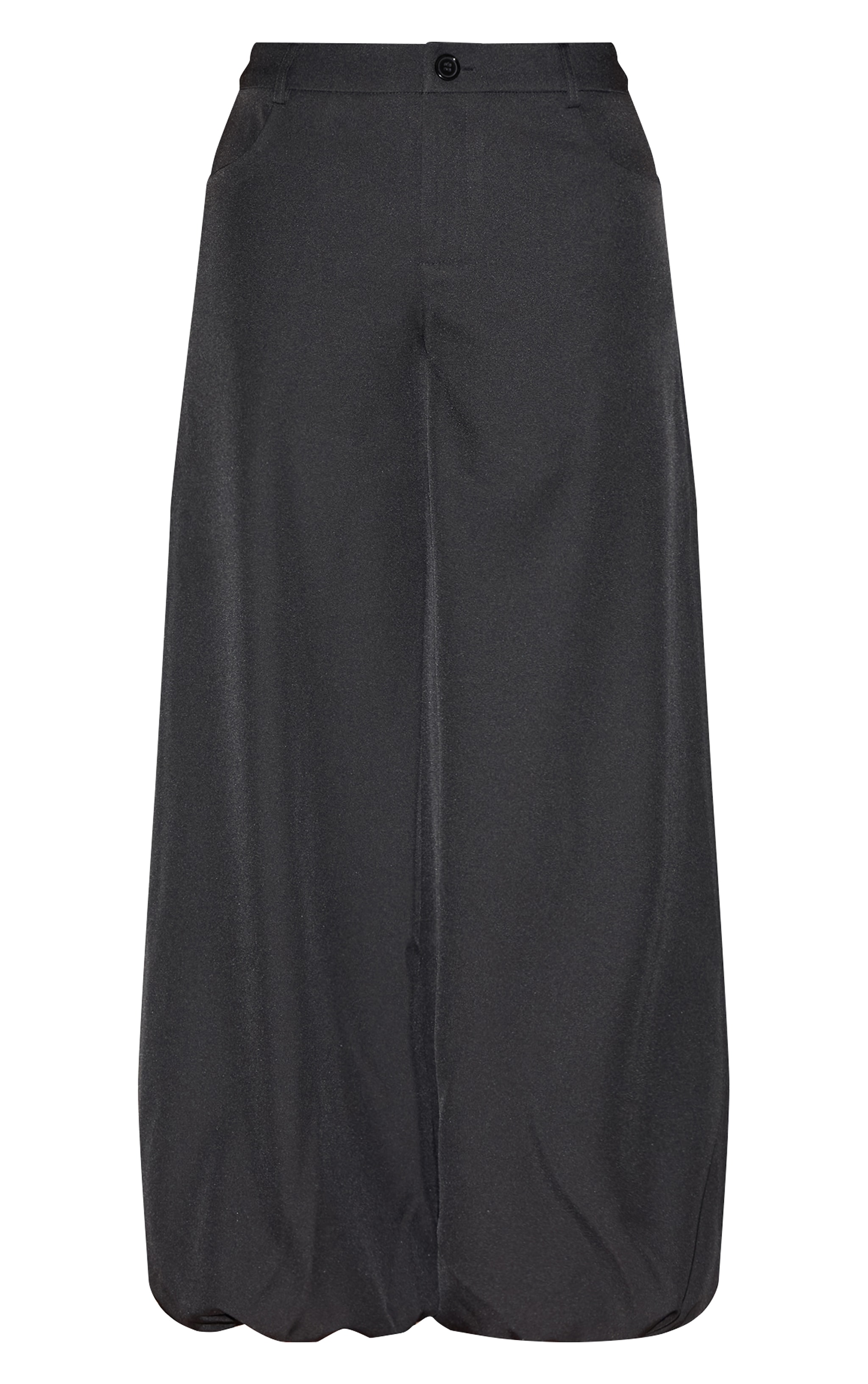 Black Woven Puffball Cuffed Pants image 5