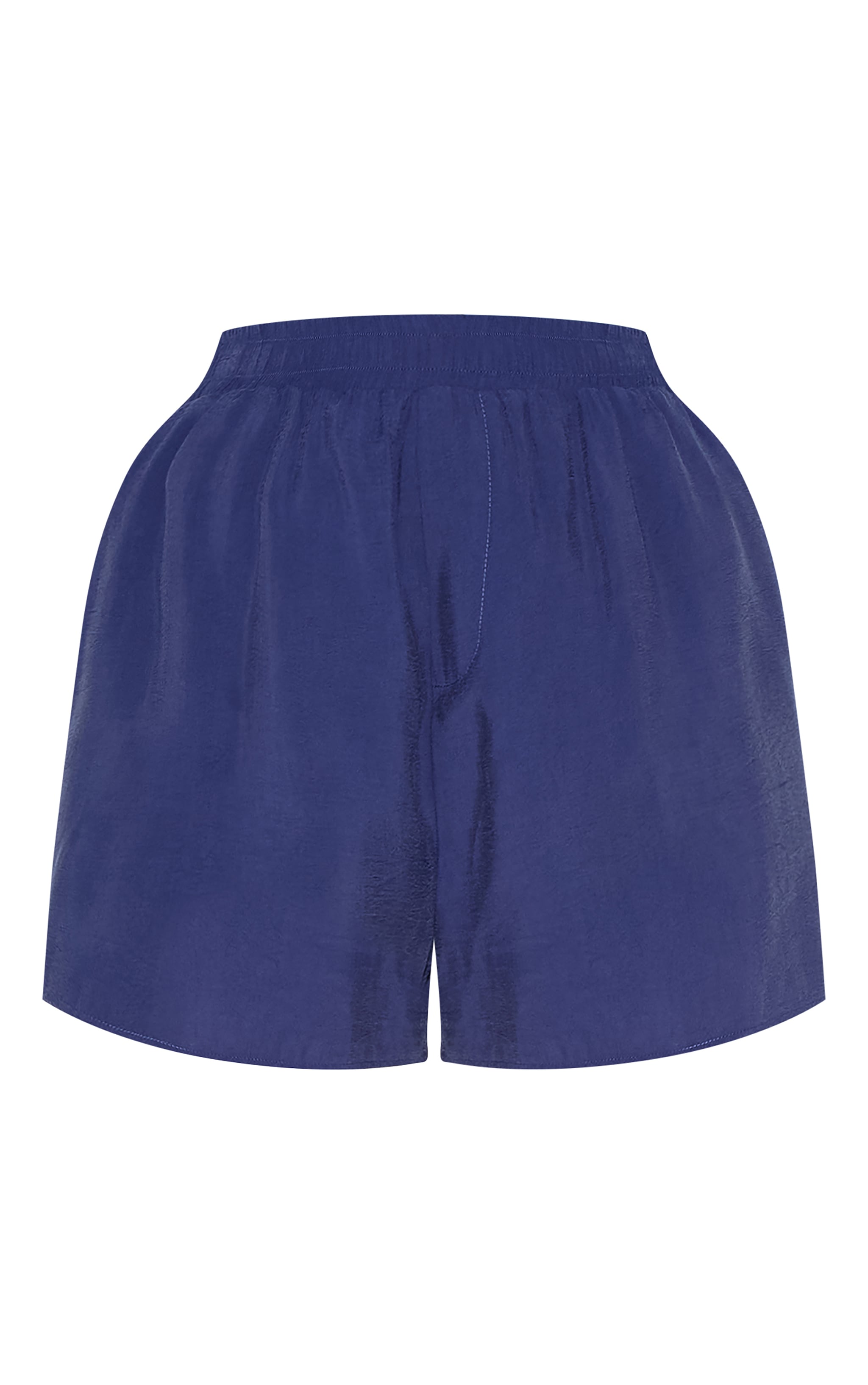 Navy Peached Woven Elasticated Waist Shorts image 6