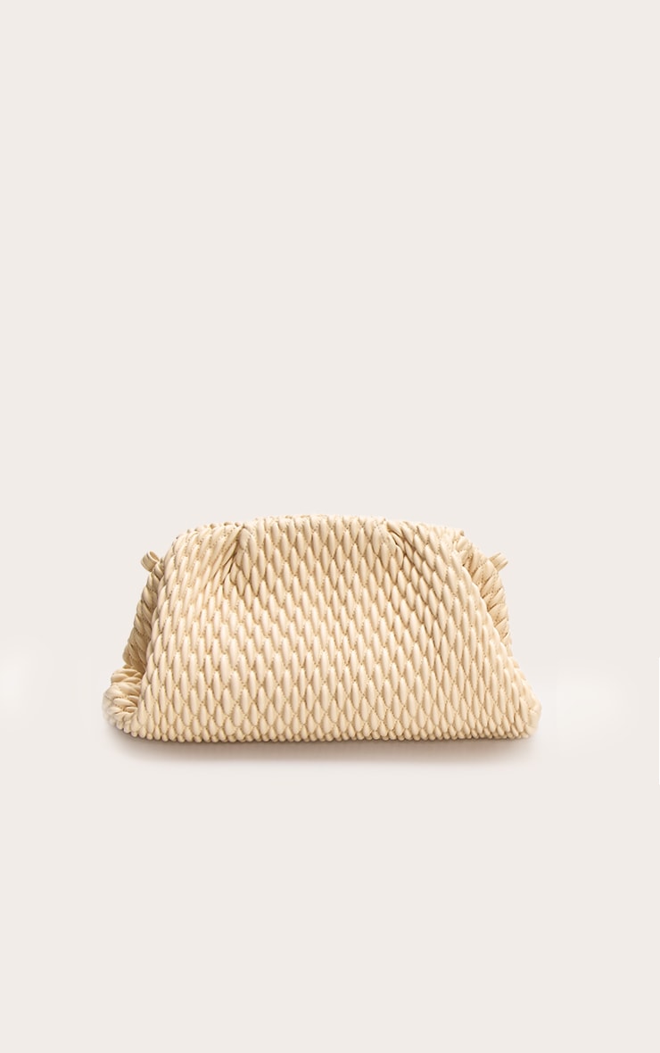 Butter Yellow Soft PU Weave Clutch Bag image 4