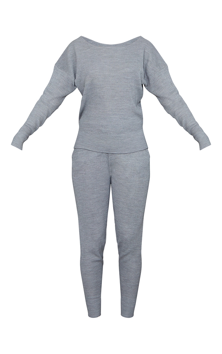 Auriel Grey Jogger Jumper Knitted Lounge Set image 5