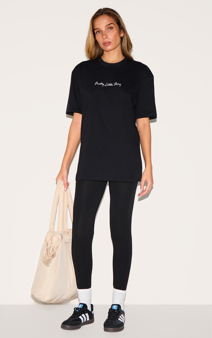 PRETTYLITTLETHING Cotton Black Oversized T-Shirt image 3