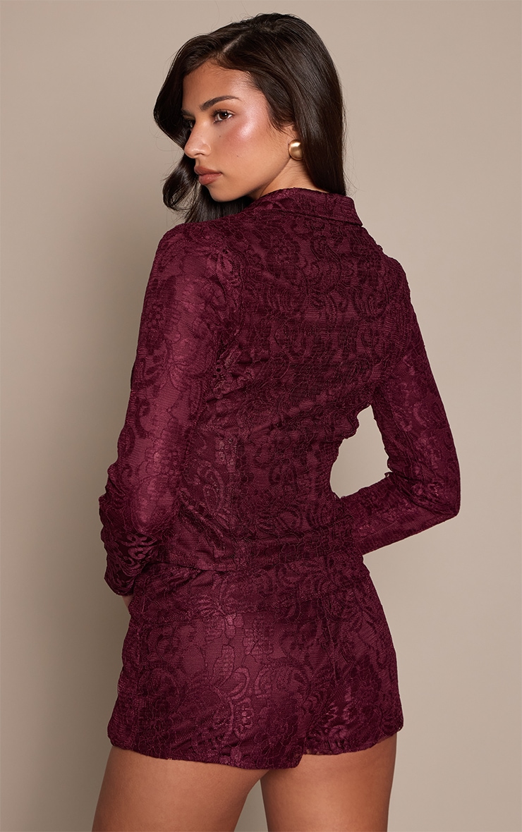 Plum Lace Frill Detail Skort image 3