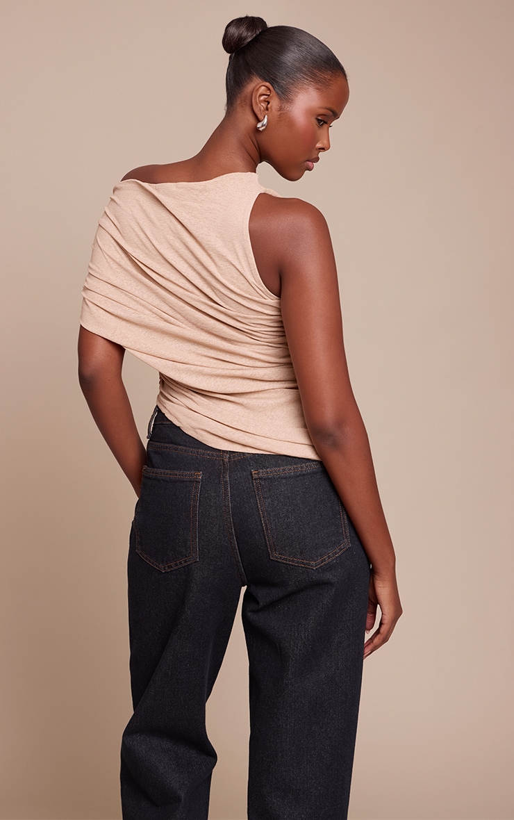 Stone Double Layered Burnout Mesh Extreme Ruched Detail Top image 2