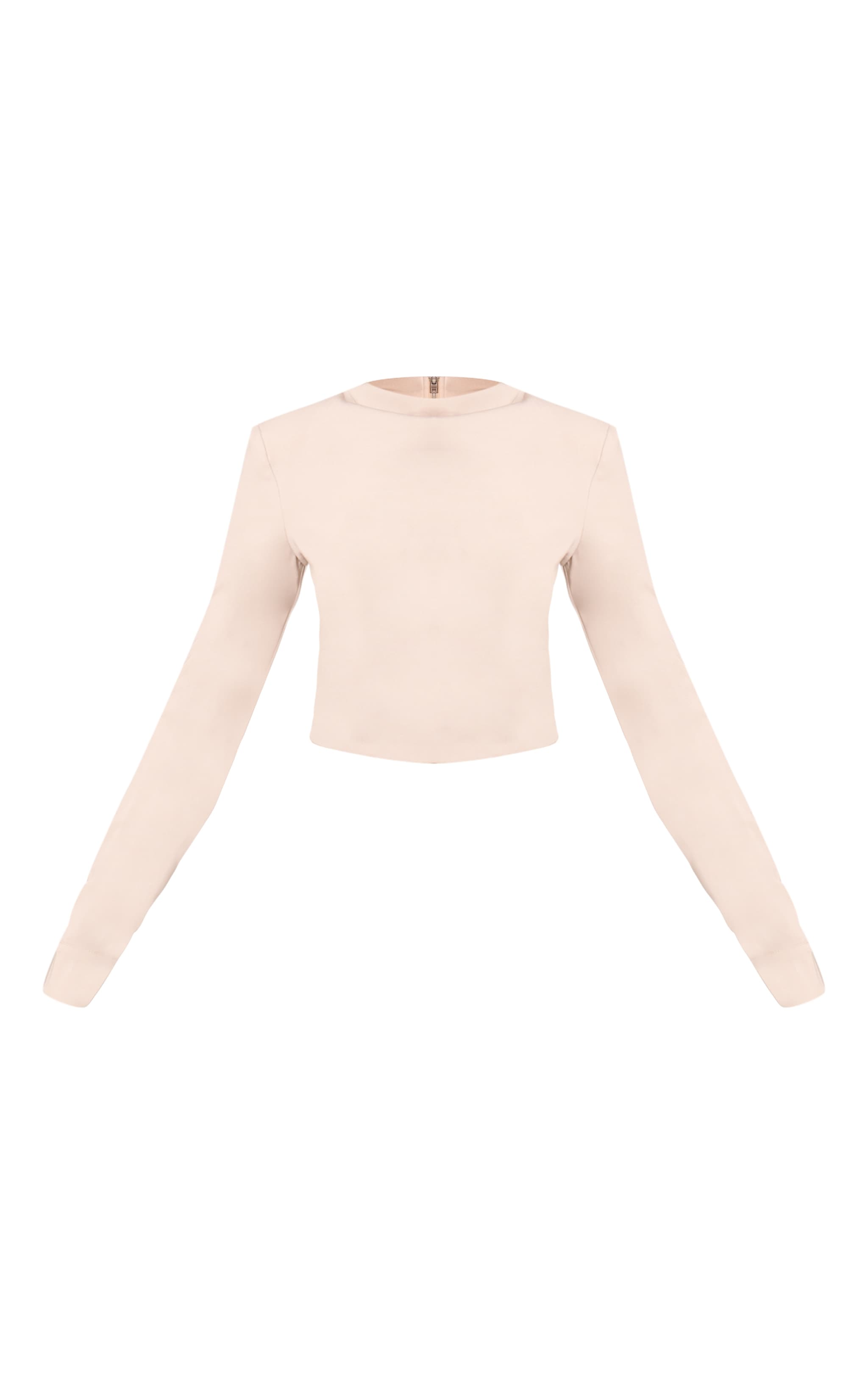 Stone Woven Shoulder Pad Detail Long Sleeve Top image 5