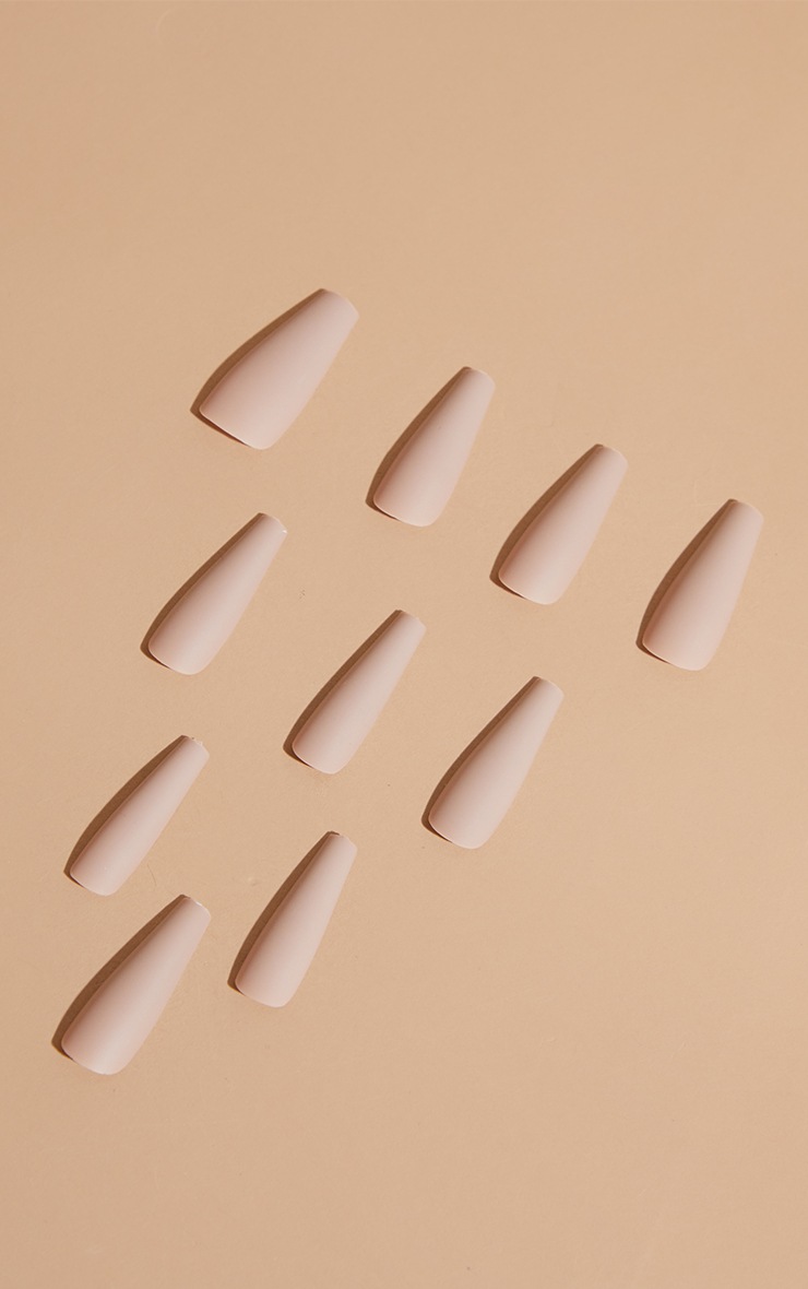 PRETTYLITTLETHING Nude Matte False Nails image 3