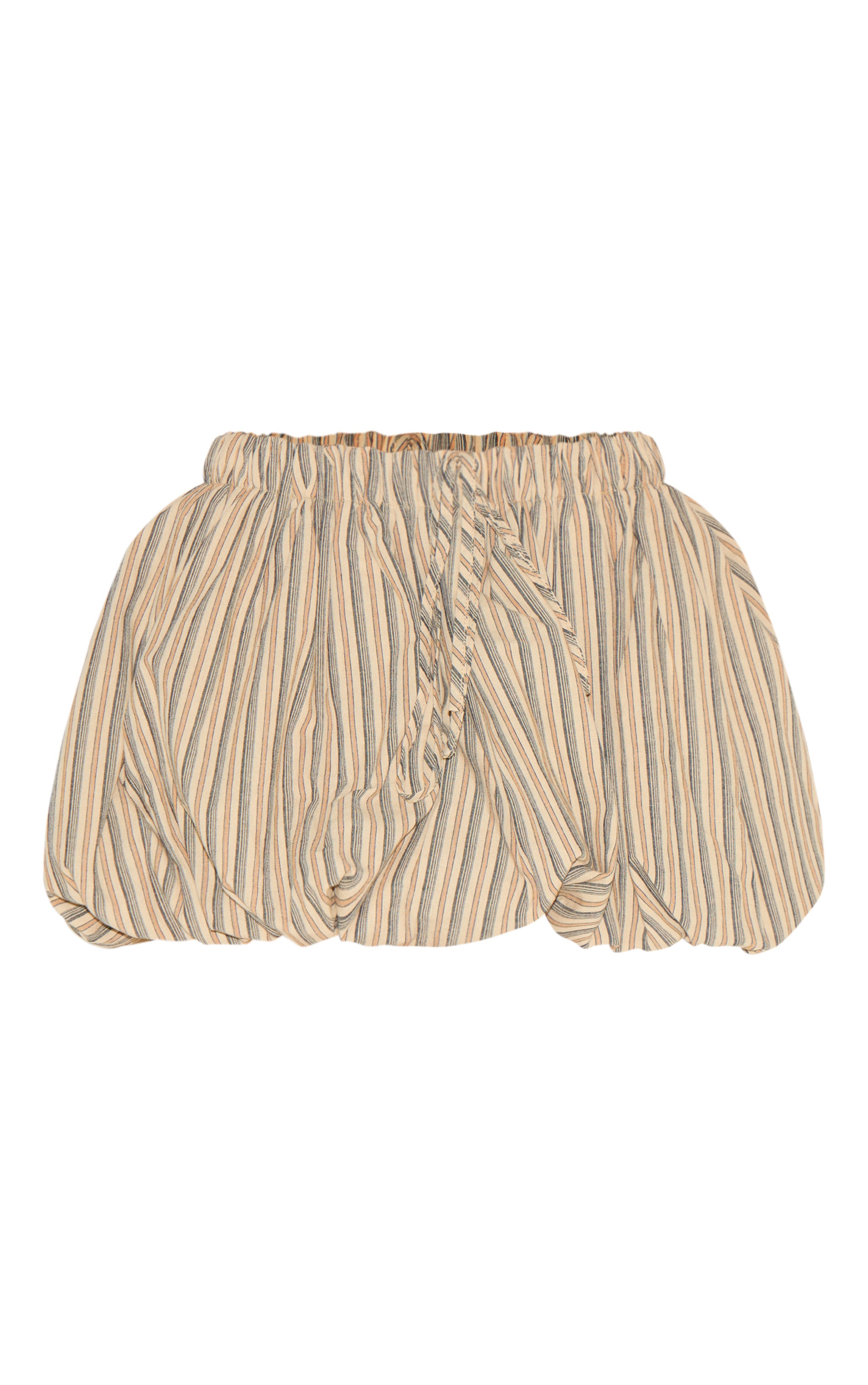 Stone Pinstripe Cotton Puffball Mini Skirt image 6
