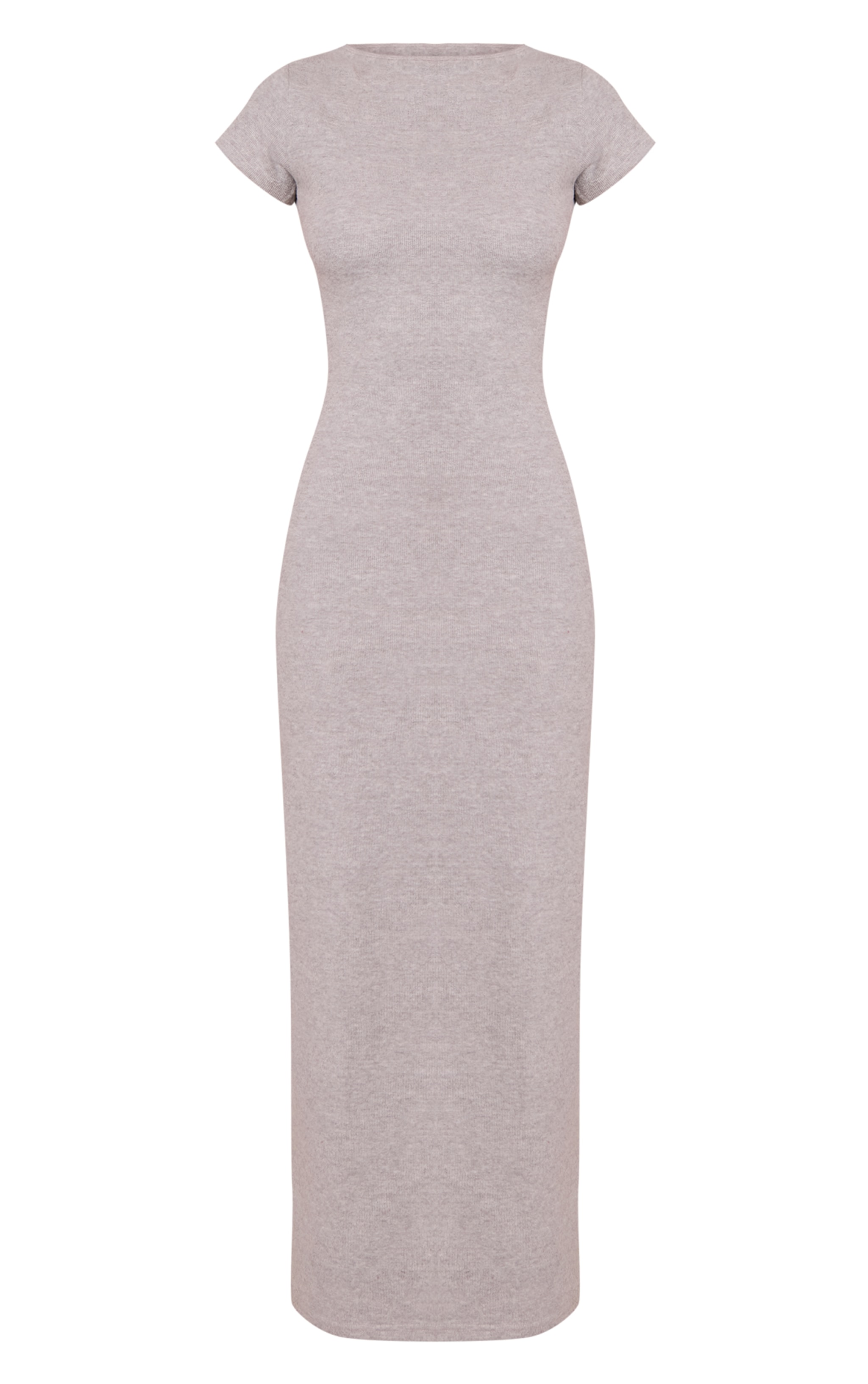 Grey Soft Brushed Short Sleeve Maxi Dress image 5