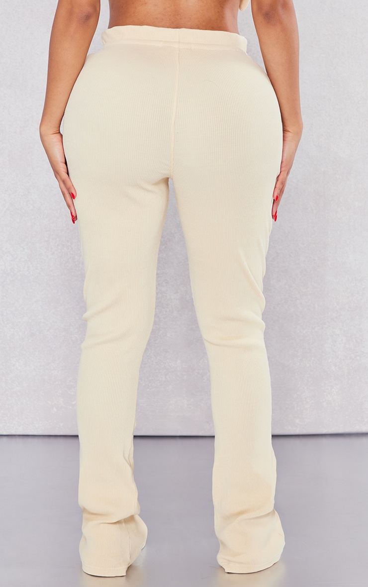 Shape Ecru Washed Soft Rib Flare Pants image 3