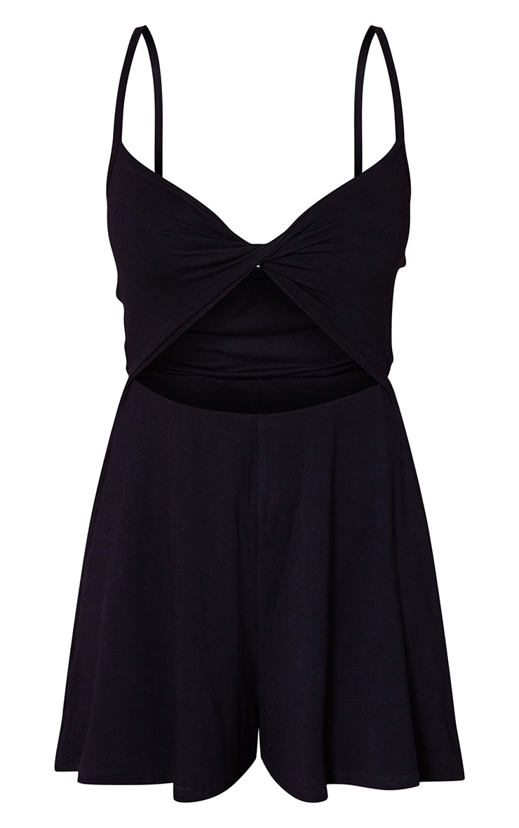 Black Twist Bust Strappy Playsuit image 5