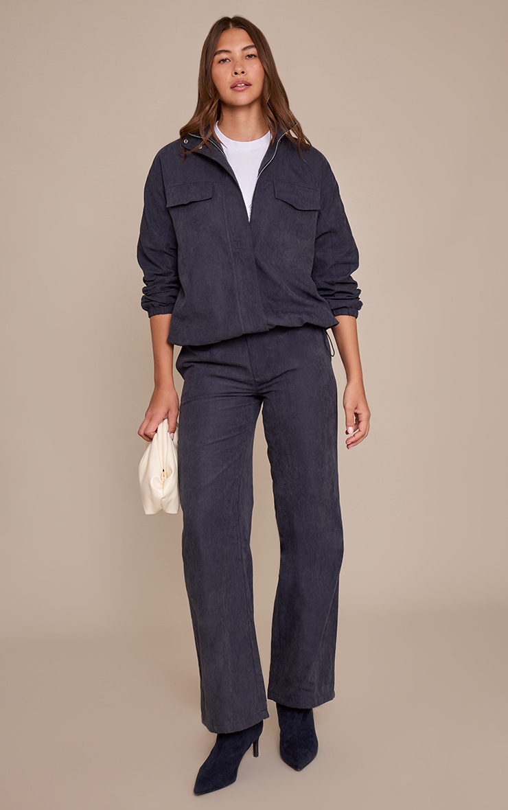 Navy Peach Skin Straight Leg Pant image 1