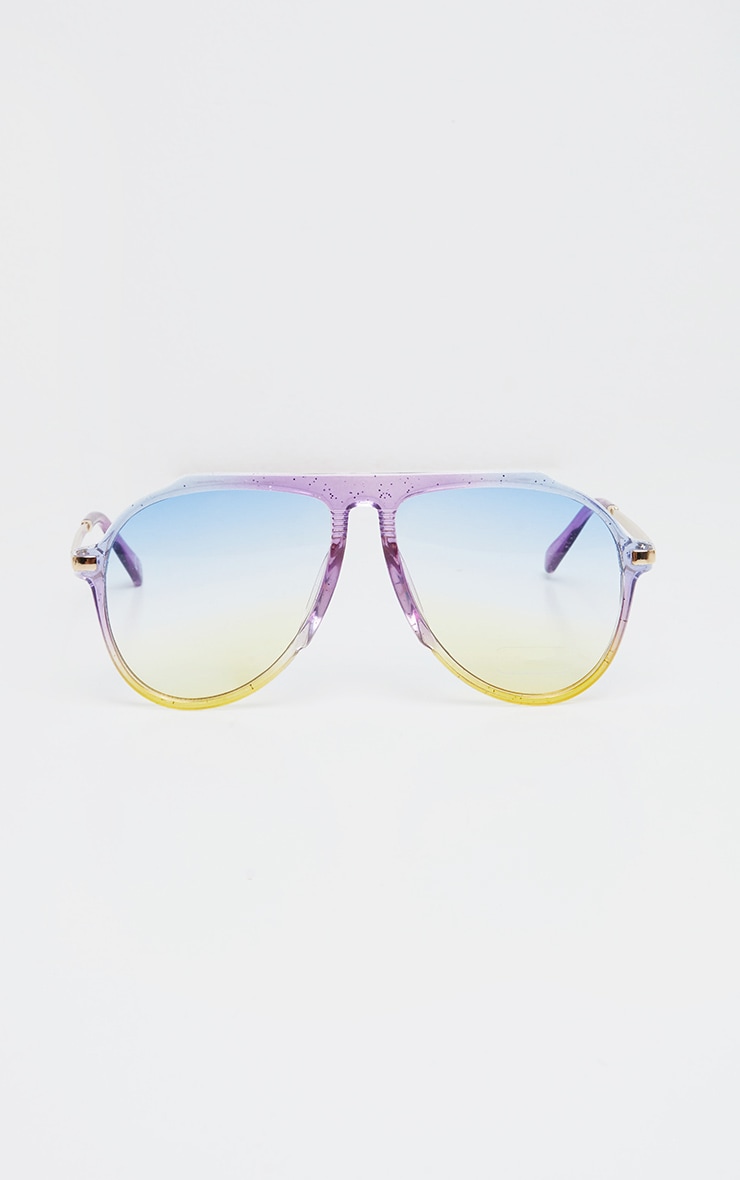 Multi Gradient Oversized Aviator Sunglasses