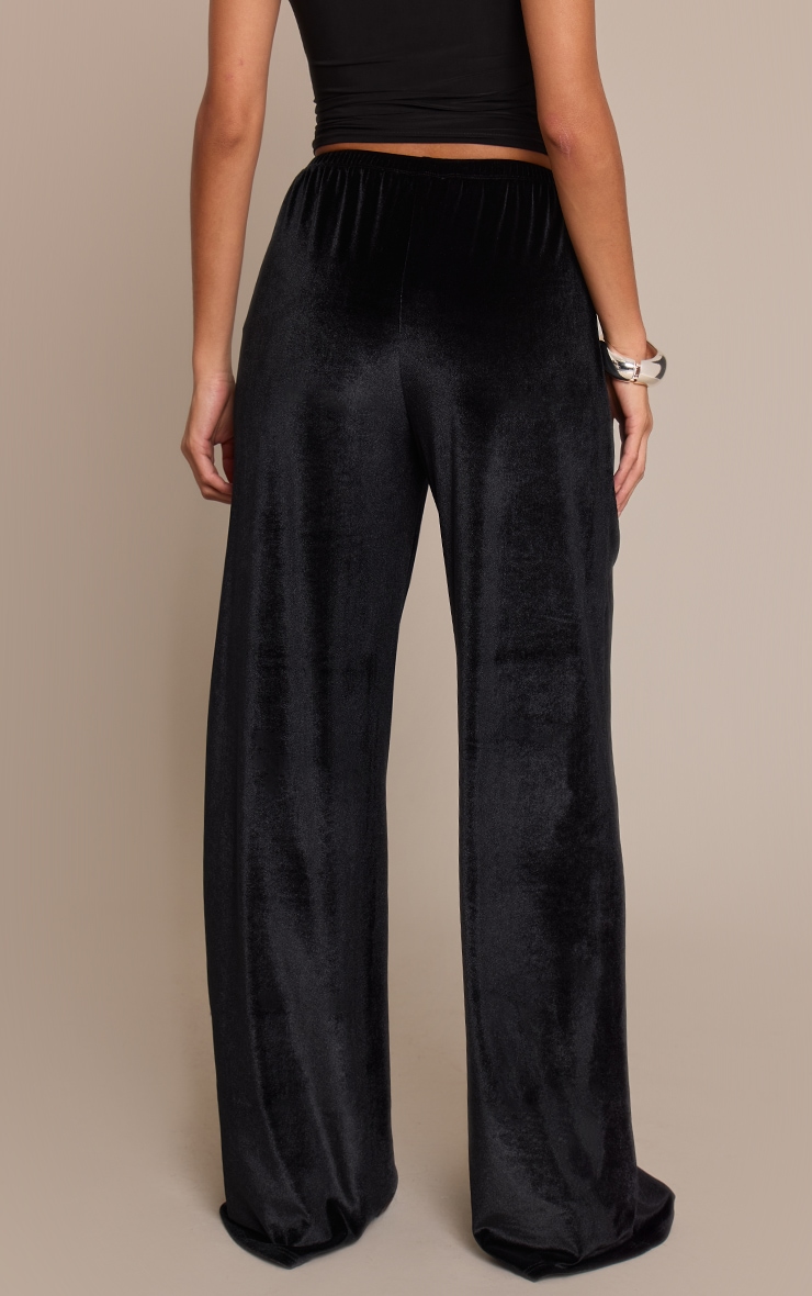 Black Velvet Drawstring Pants image 3
