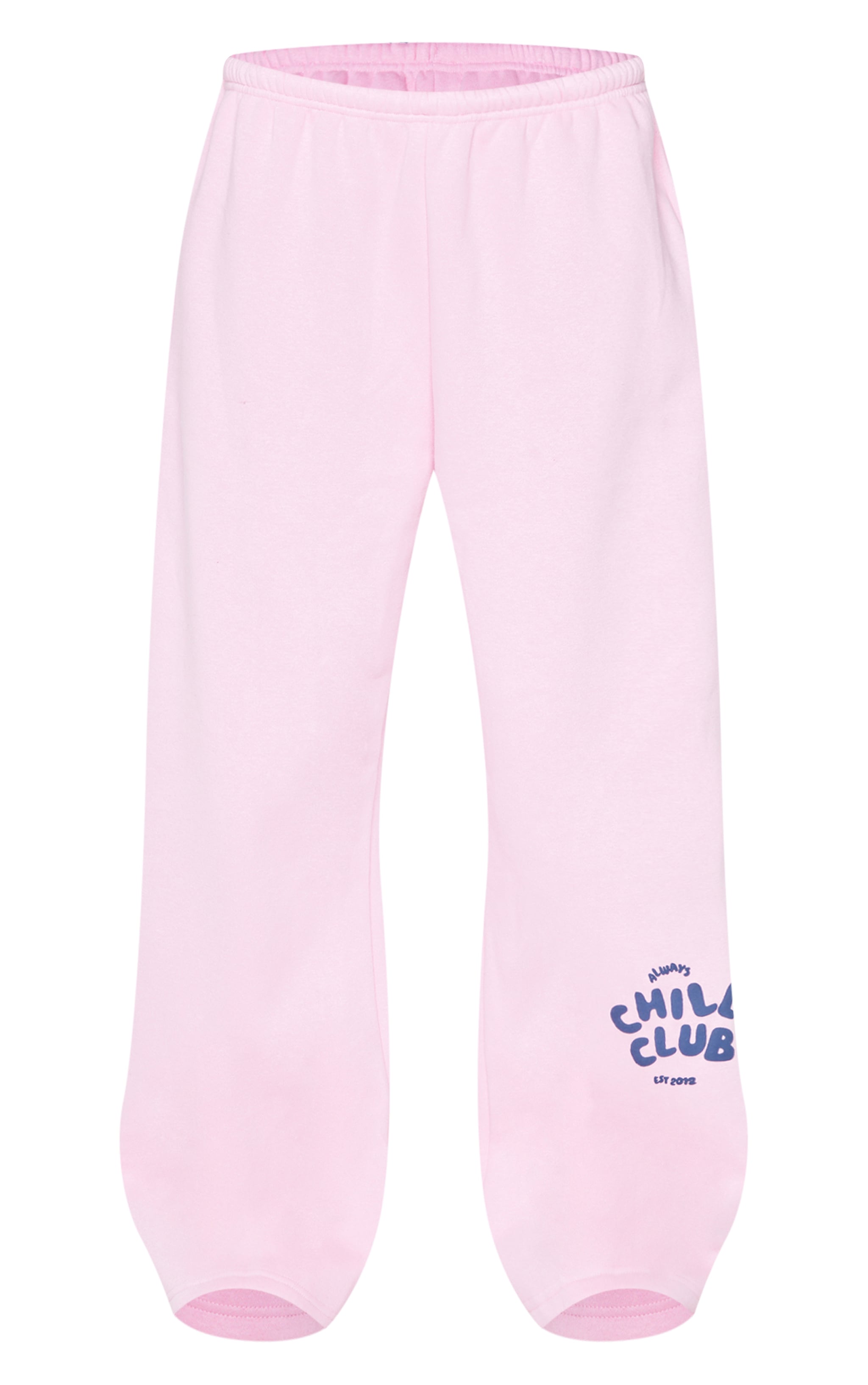 PRETTYLITTLETHING Bubblegum Pink Chill Club Print Thin Waistband Track Pants image 5