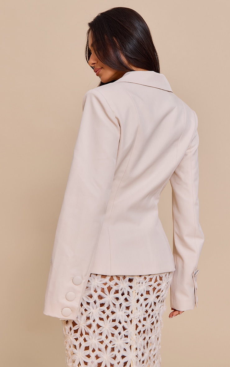 Petite Beige Structured Fitted Blazer image 2