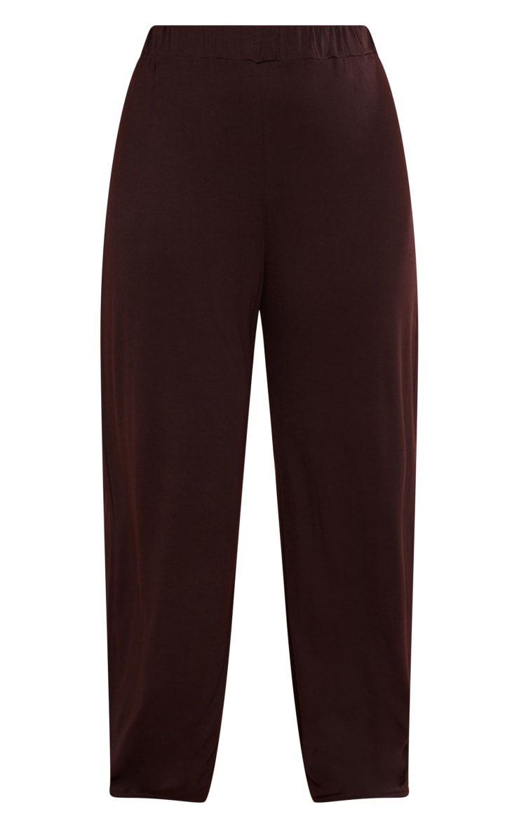 Plus Chocolate Jersey Wide Leg Trousers image 5