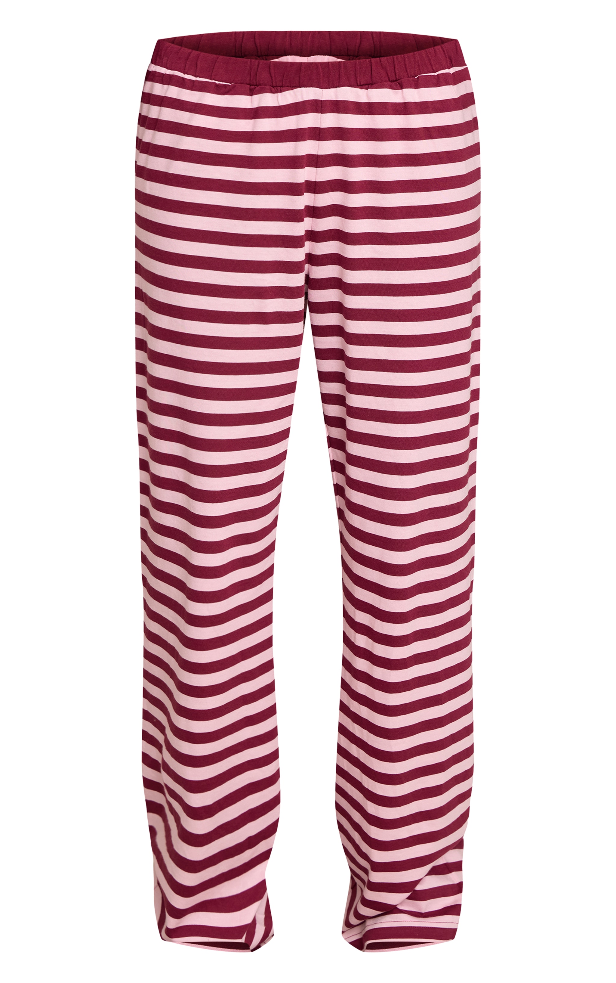Petite Burgundy Striped Wide Leg Trousers image 5