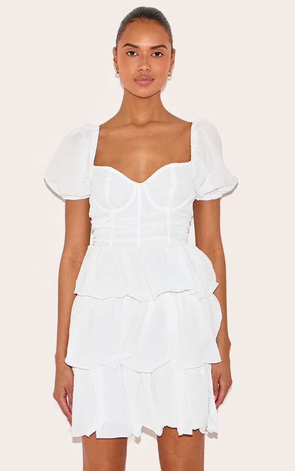 white mini dress for bachelorette Starlit White Sequin Mini Dress - M Size - Women's Dresses main image 0