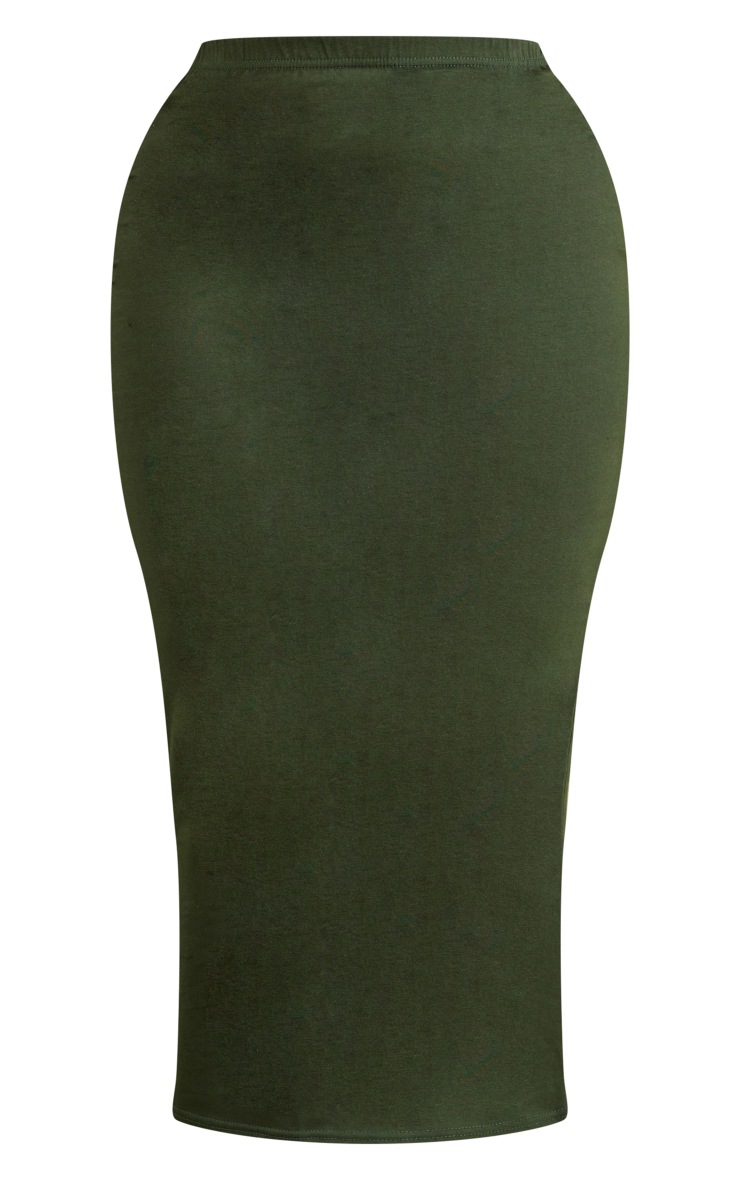 Shape Pine Green Cotton Low Waist Midaxi Skirt image 5