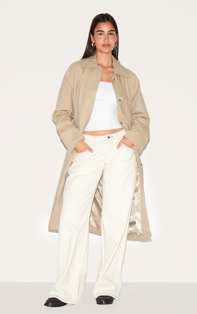 Beige Classic Button Through Mac