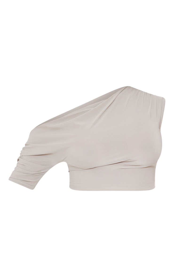 Shape Taupe Slinky Ruched Side Longline Top image 5