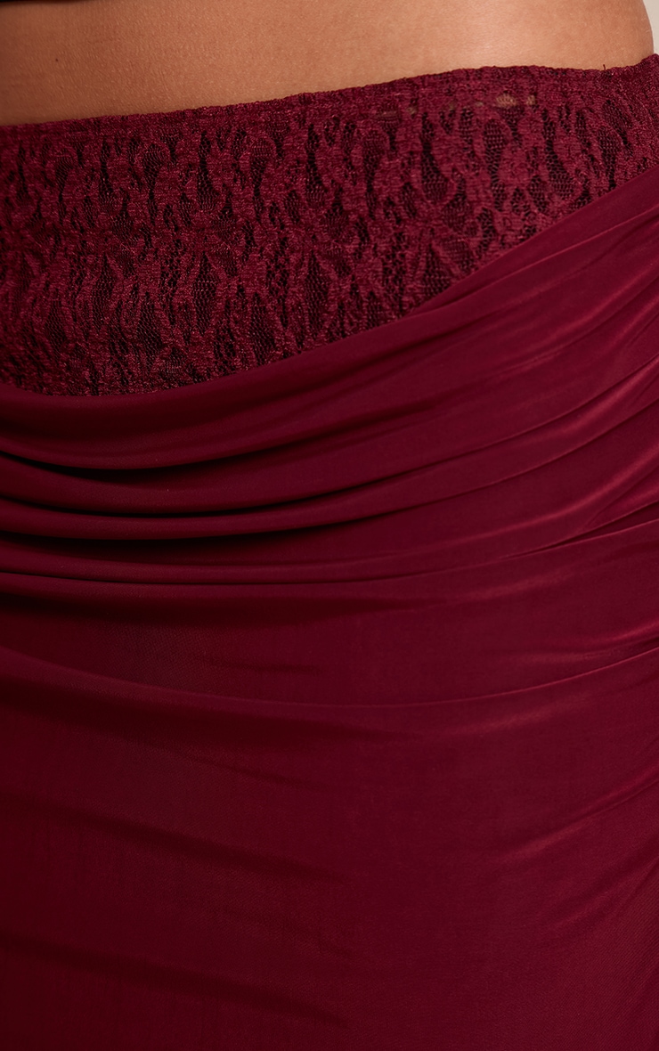 Plum Lace Underlay Double Slinky Cowl Maxi Skirt image 4