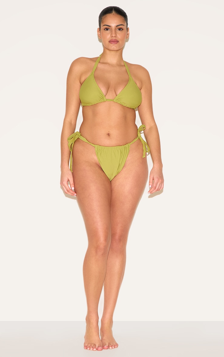 Haut de maillot de bain triangle basique vert olive image 3