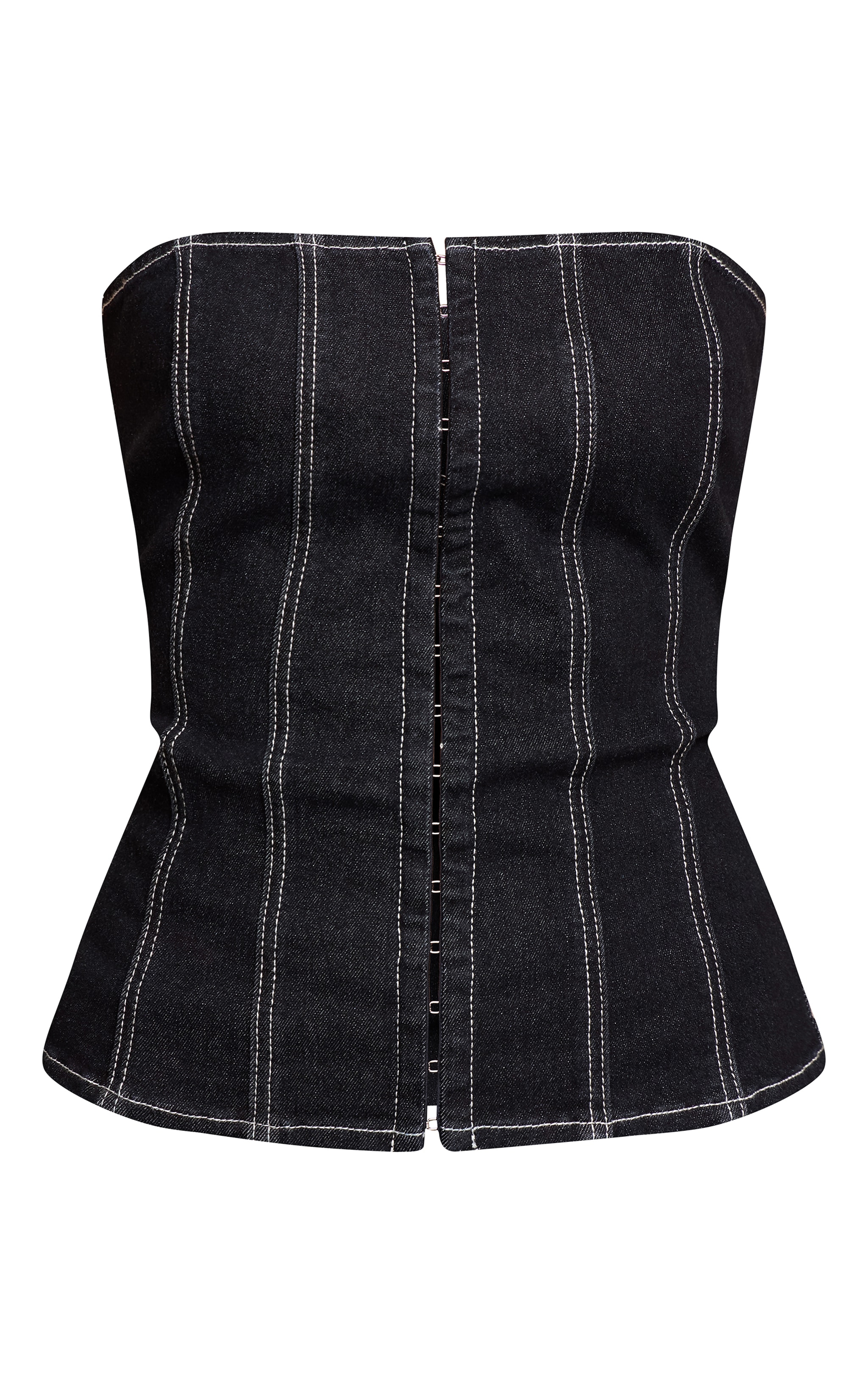 Raw Indigo Washed Hook and Eye Denim Corset  image 5