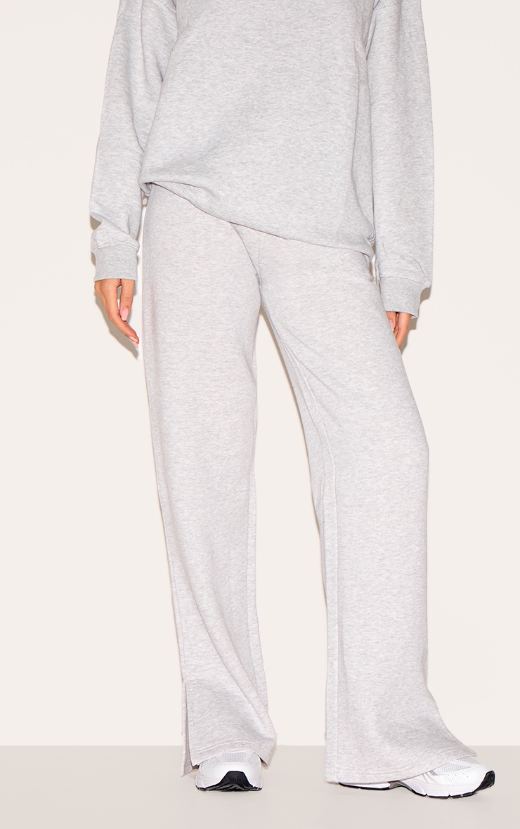 Ash Grey Flared Split Hem Sweatpants image 2