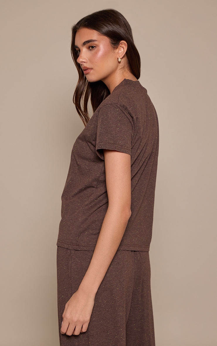 Dark Brown Speckled T-Shirt image 2