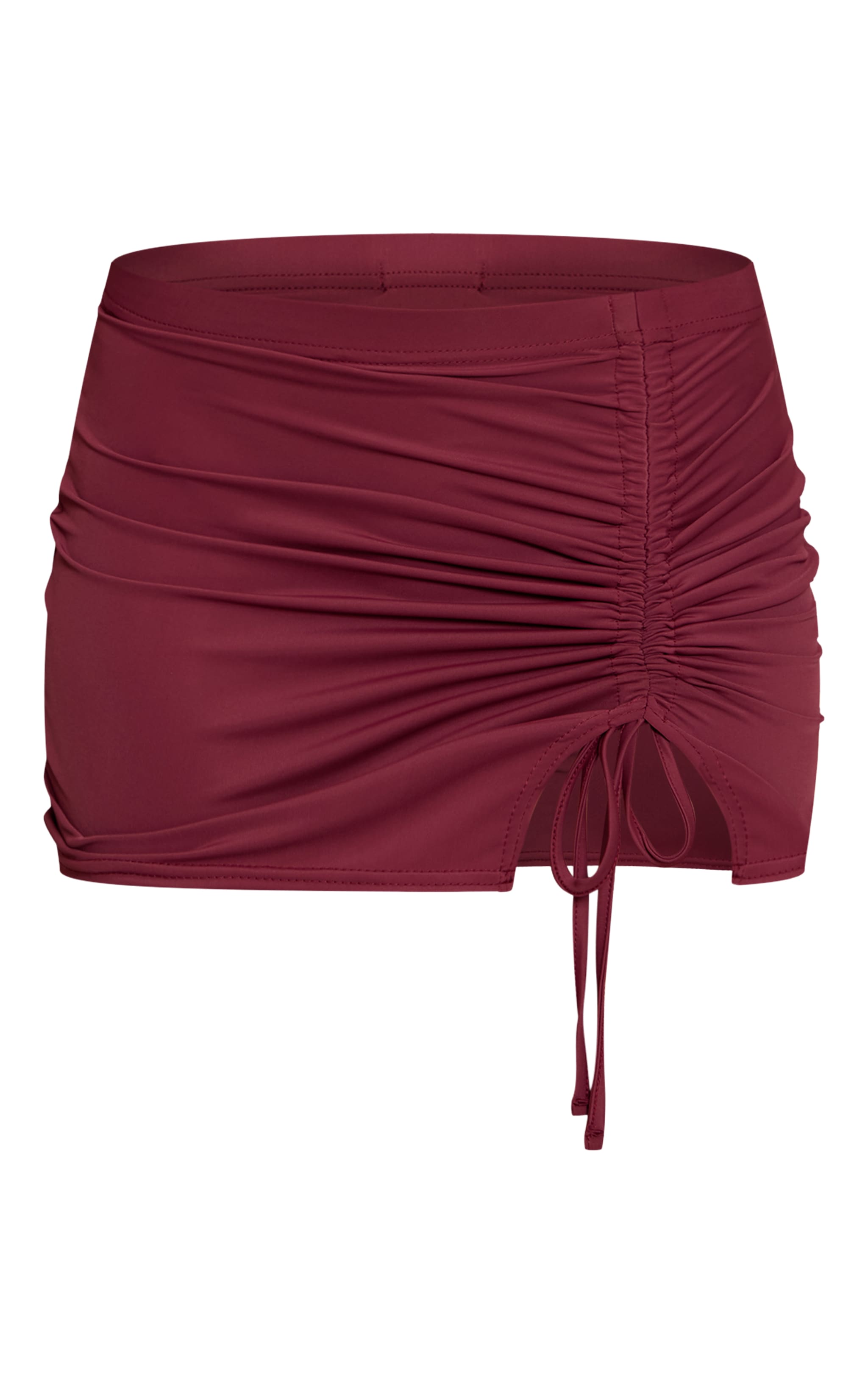 Plum Matte Touch Ruched Side Mini Skirt  image 6