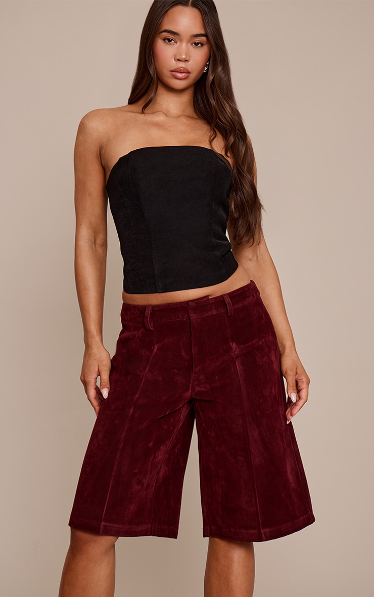 Plum Faux Suede Jorts