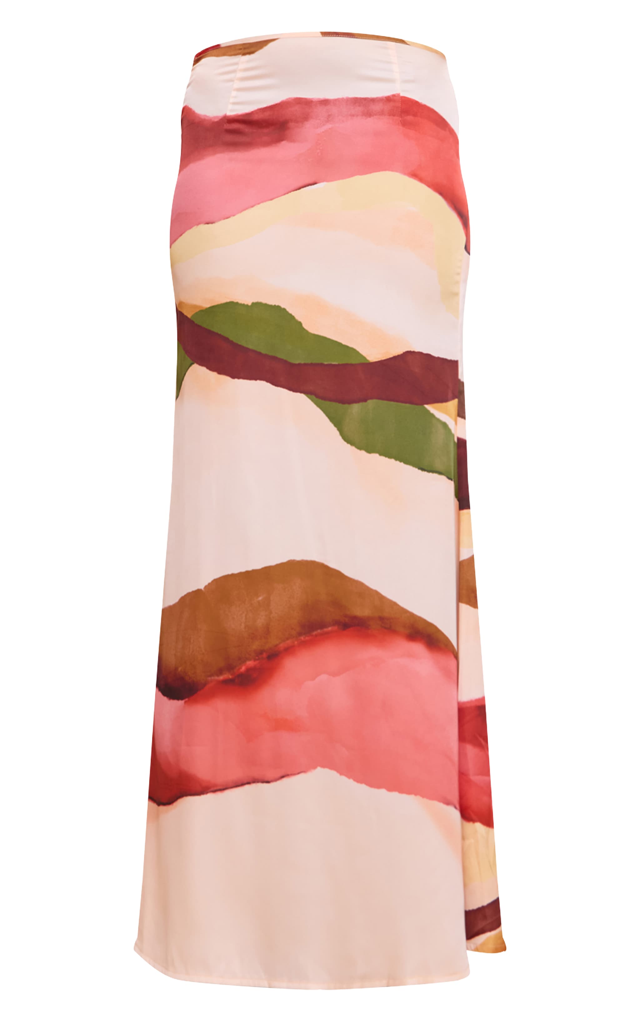 Multi Abstract Print Satin Floaty Maxi Skirt image 5