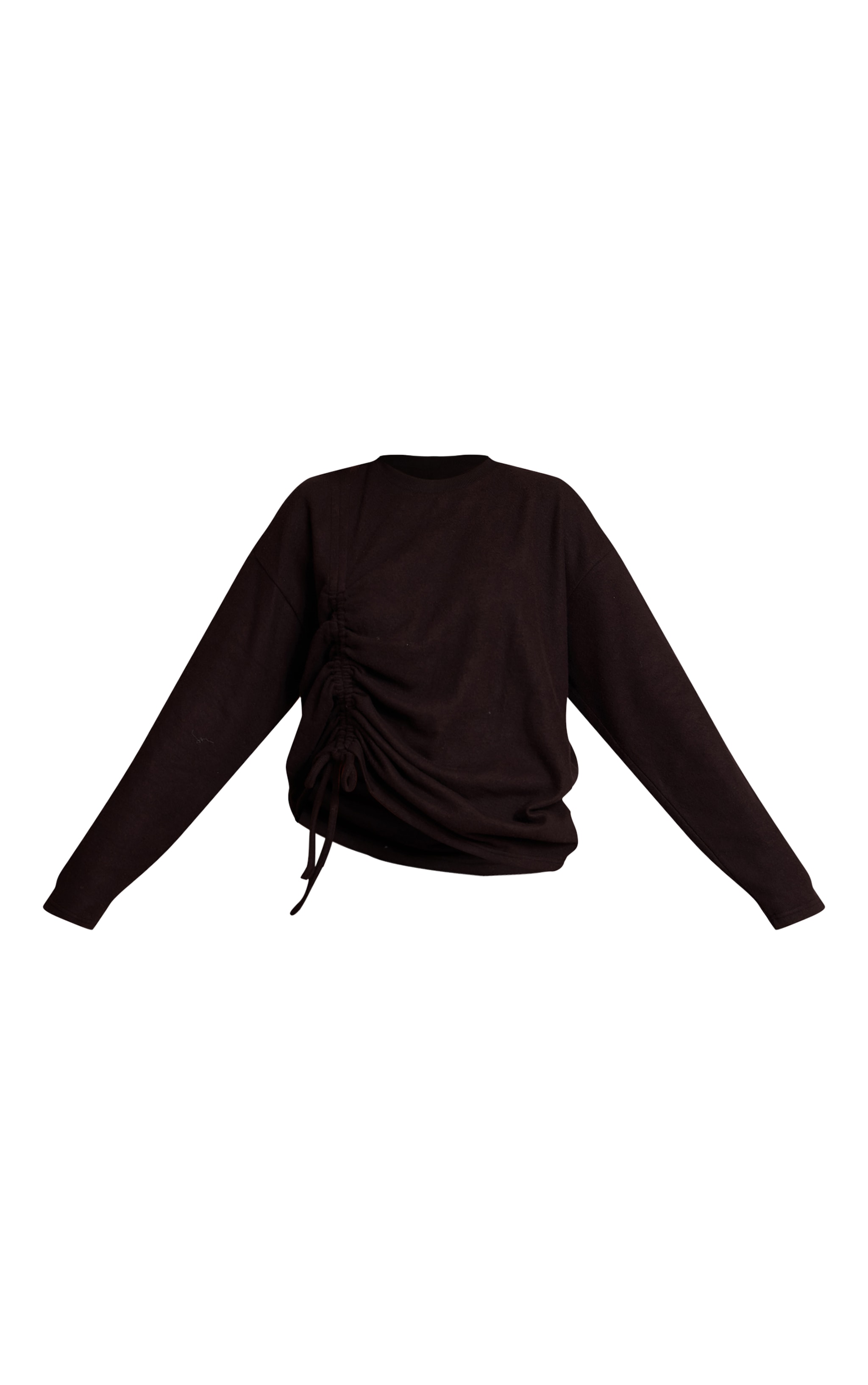 Black Super Soft Ruched Side Top image 5