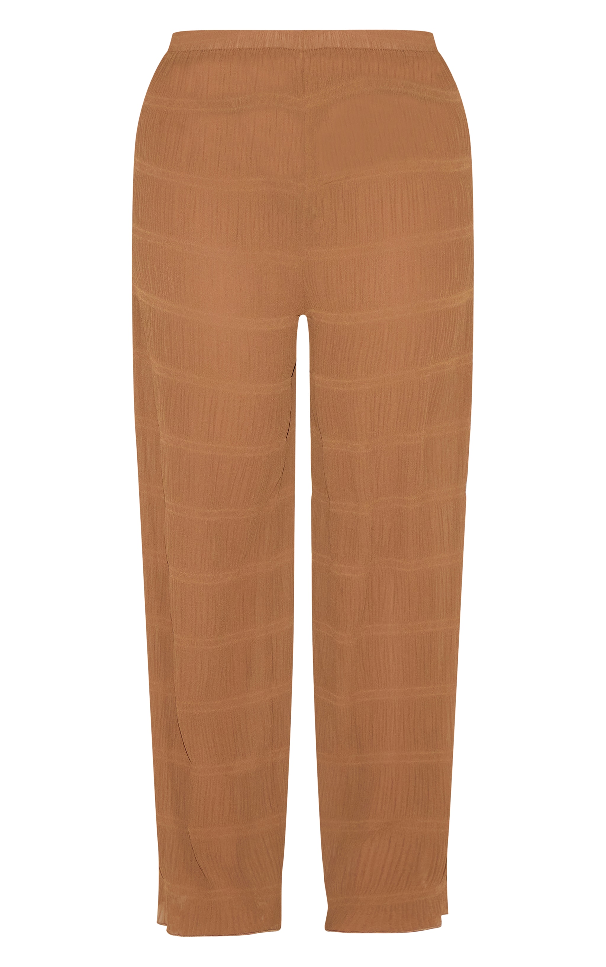 Plus Pantalon droit texturé chocolat transparent à taille mi-haute image 5