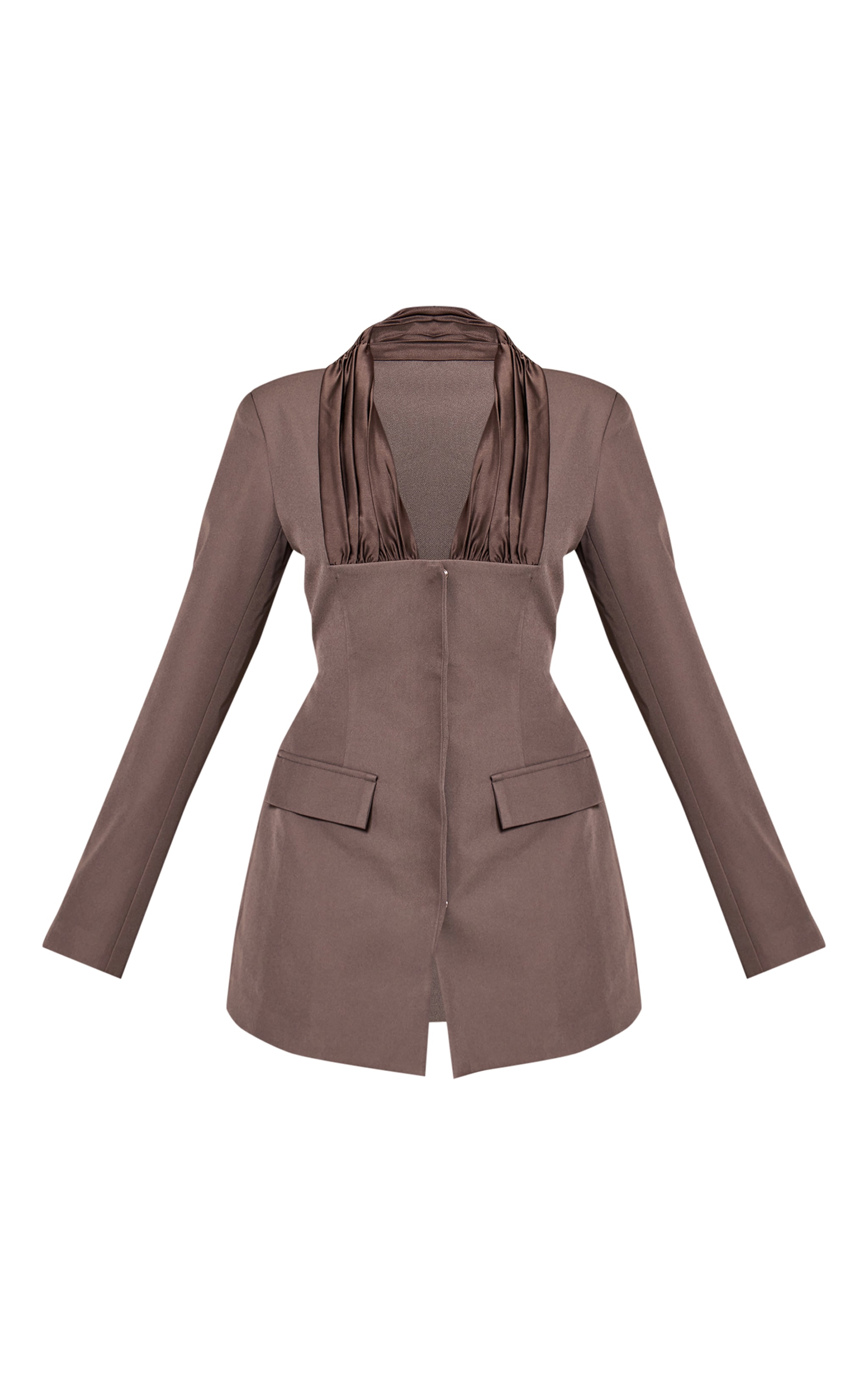 Robe blazer tissée grise à partie plissée image 5