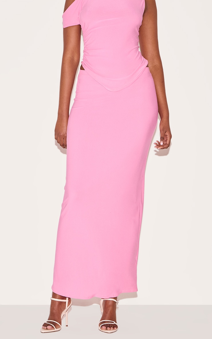 Candy Pink Soft Touch Low Rise Maxi Skirt image 2