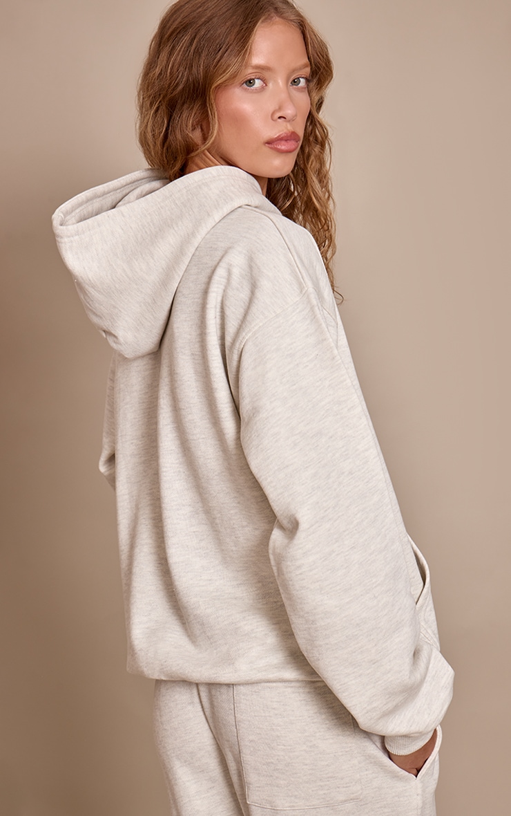 PLT Ash Grey 440 GSM Heavyweight Cotton Loopback Hoodie image 2