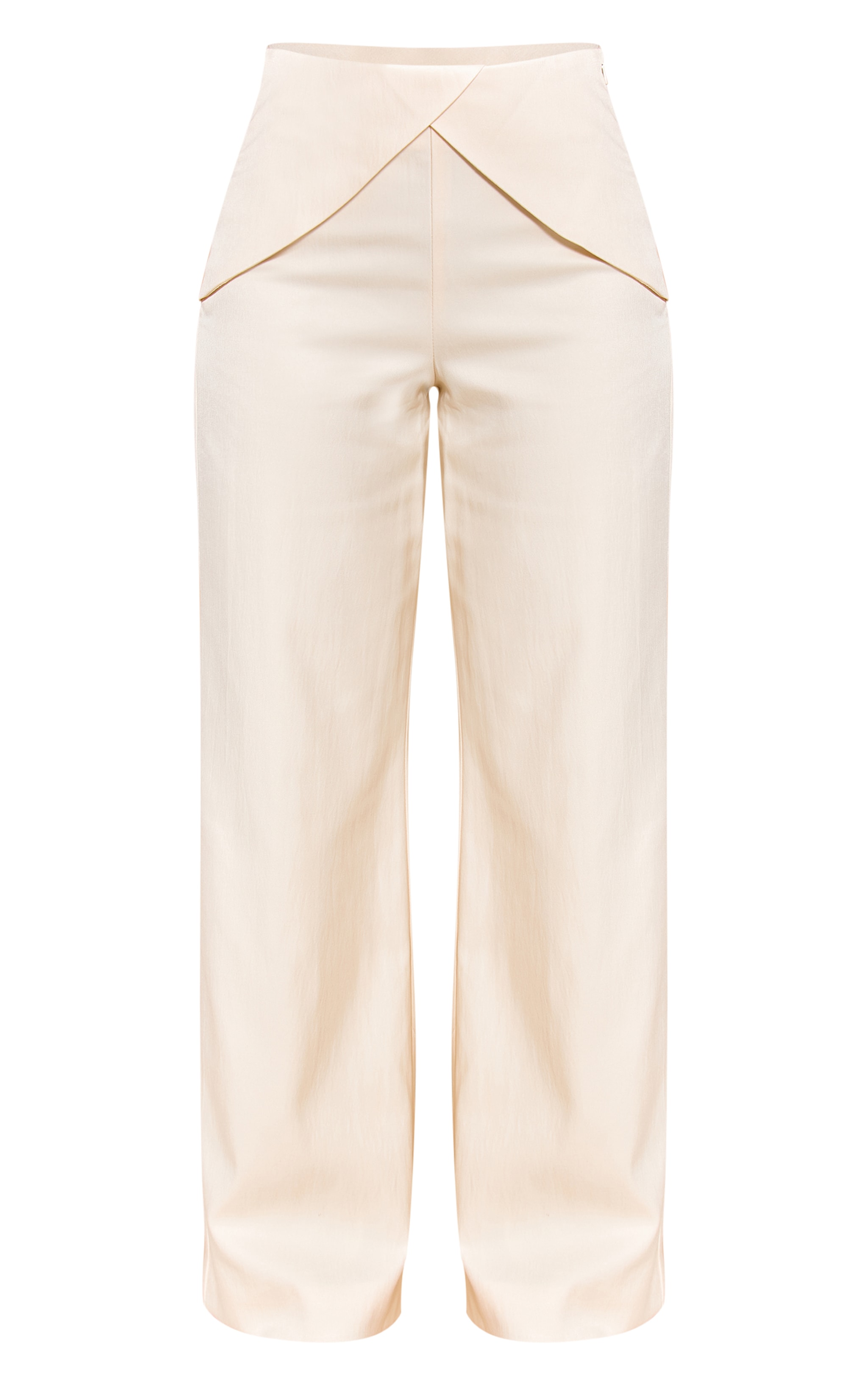 Petite Pantalon crème au beurre à détails repliés sur la taille image 5