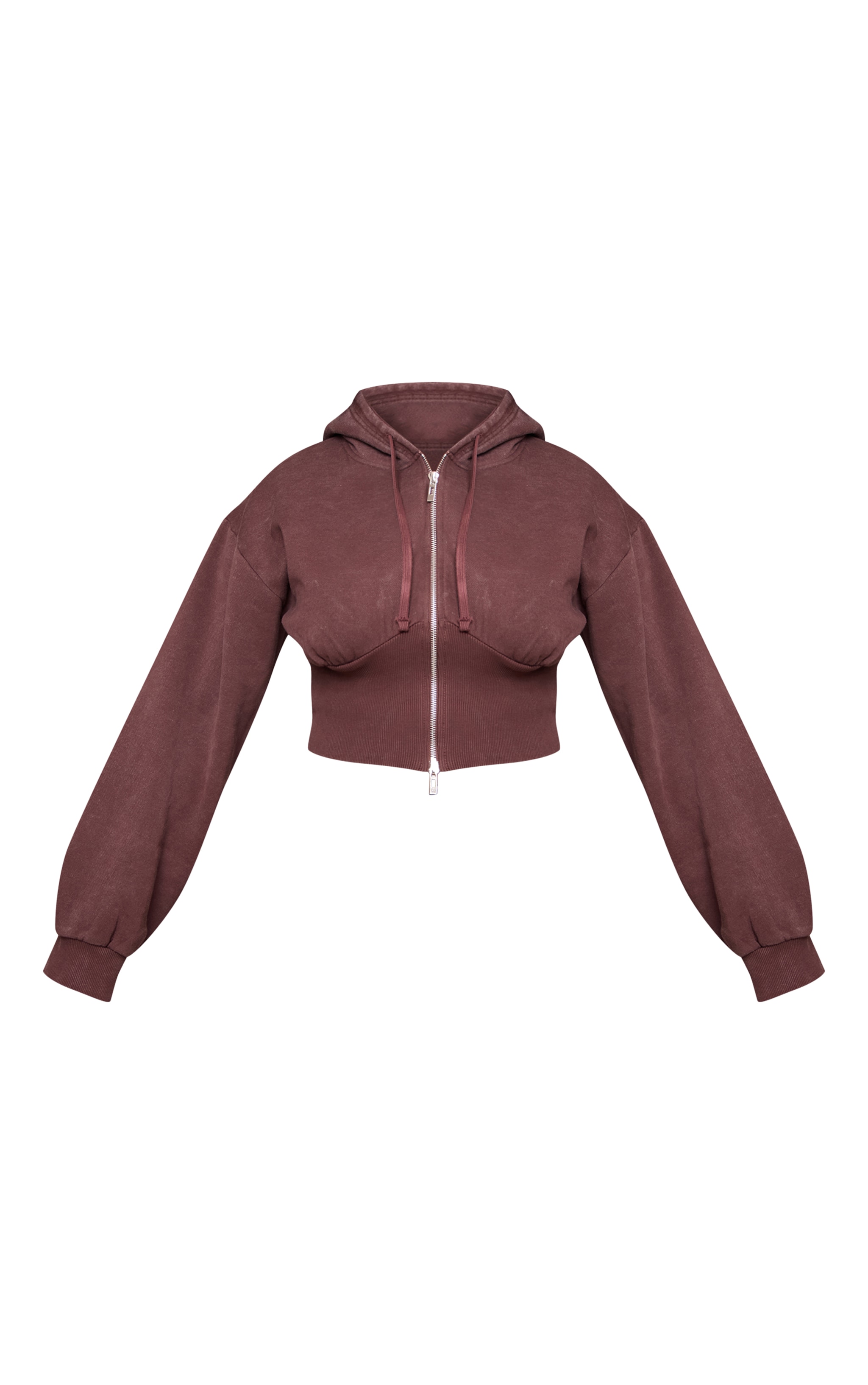 Shape Plum Washed Zip Front Cinched Waist Hoodie image 5