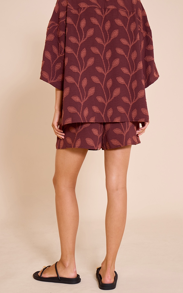  Plum Embroidered Floral Floaty Shorts image 3