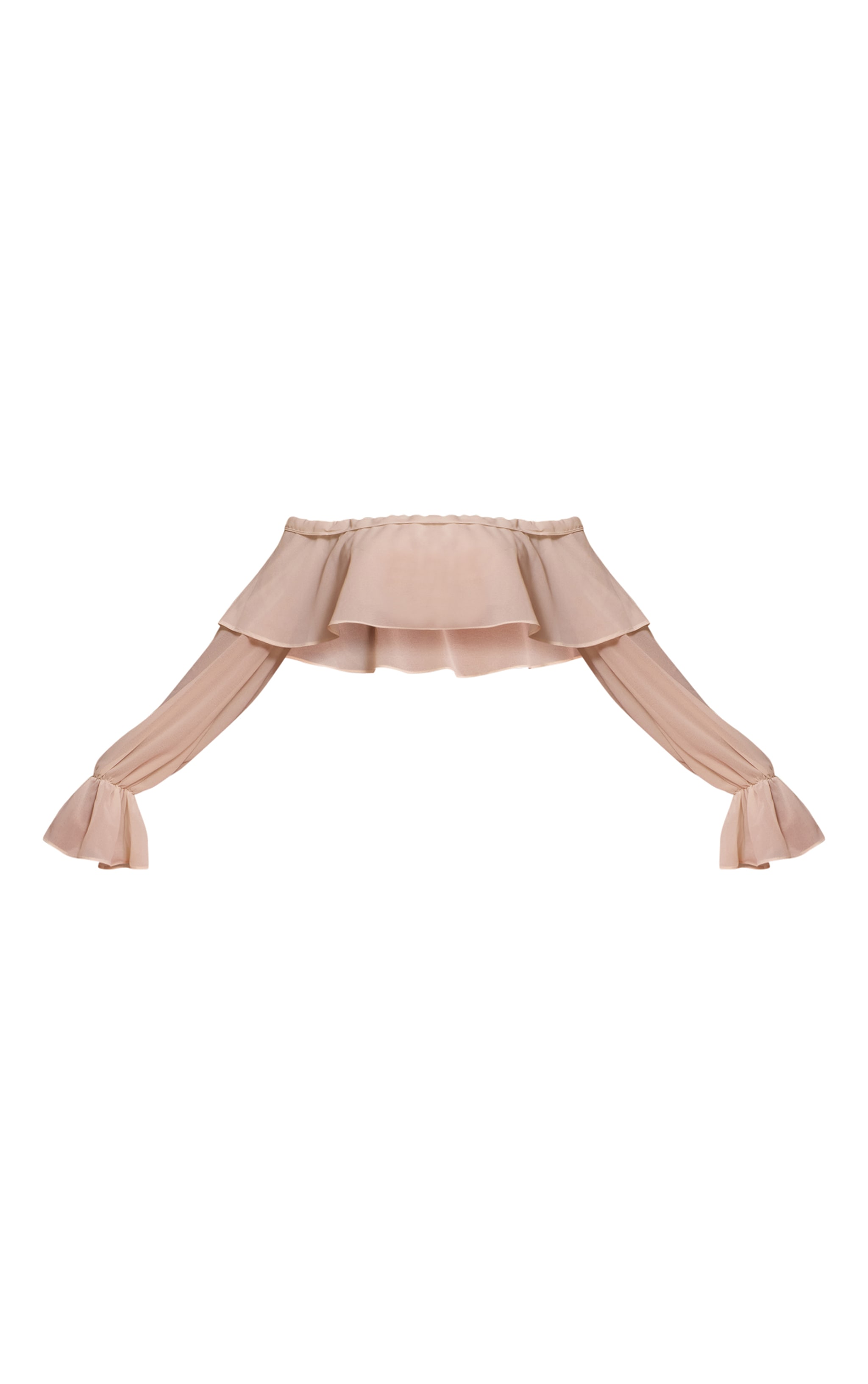 Cream Chiffon Frill Bardot Beach Top image 5