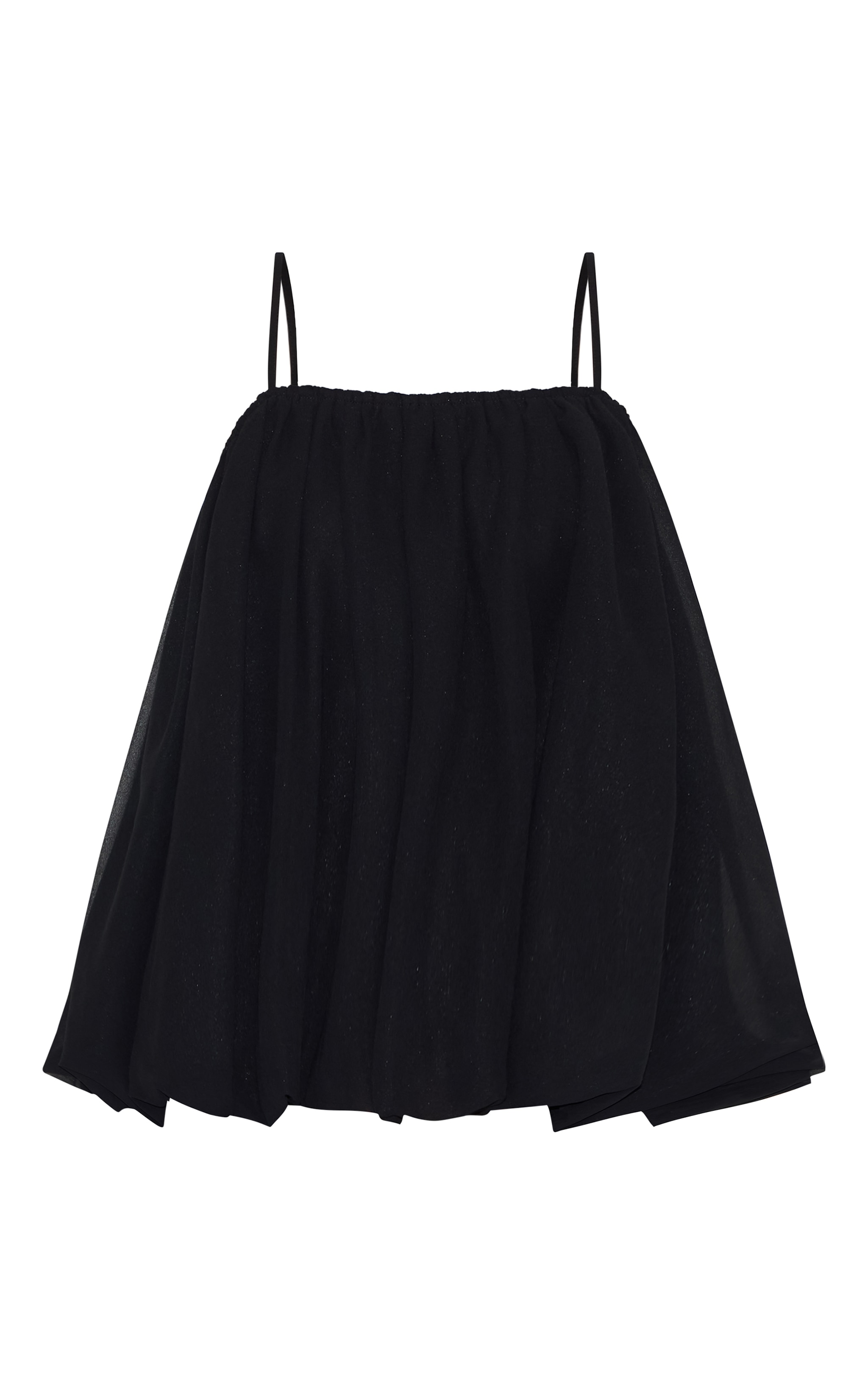 Black Puffball Chiffon Spaghetti Strap Cami image 5