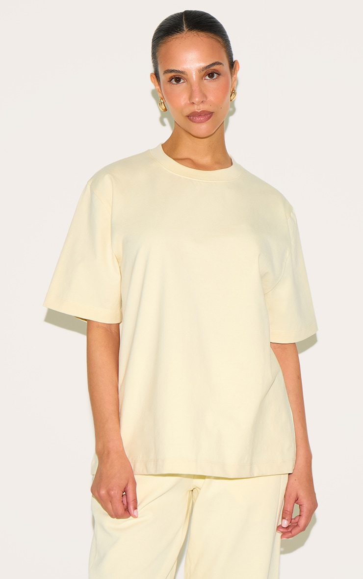 Petite Butter Cream Cotton Oversized T-shirt | Petite | PLT KSA