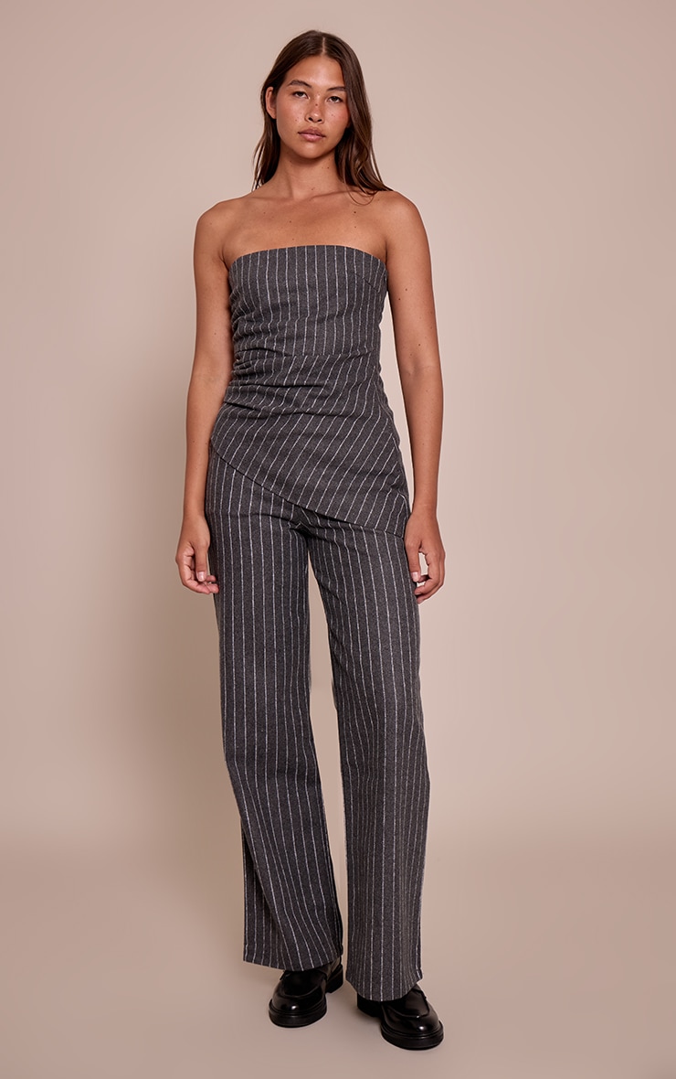 Top bustier de tailleur tissé gris charbon image 3