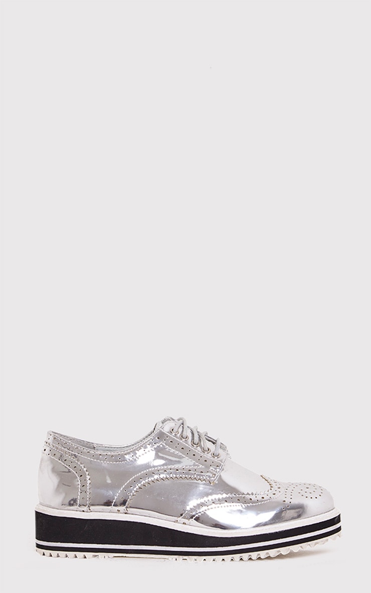 silver flatform brogues